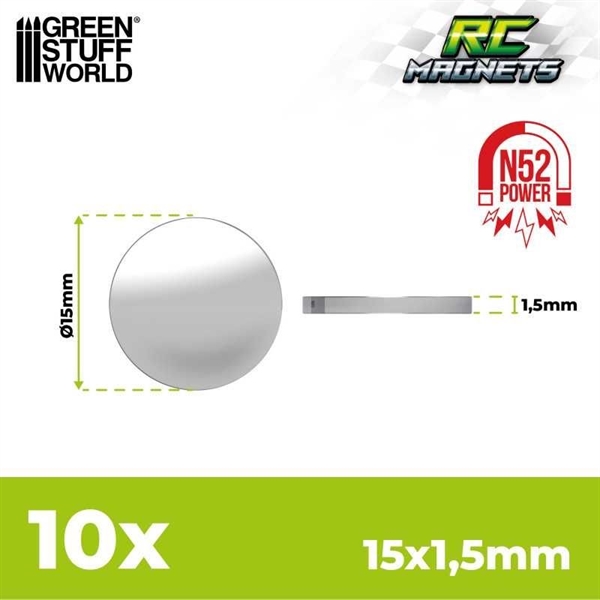 Green Stuff World - Neodym-Magnete 15x1,5mm