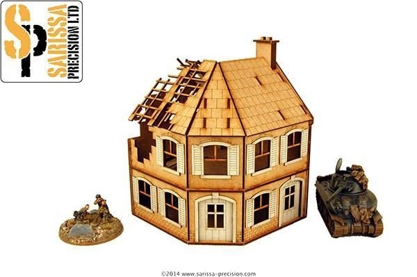 Sarissa Precision - Corner Terrace House Destroyed