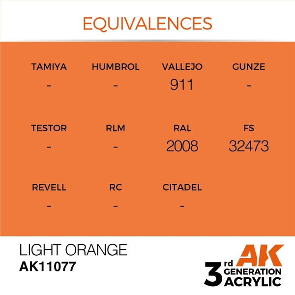 AK 3rd Generation Acrylics - Light Orange