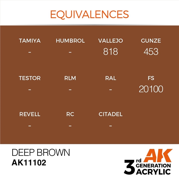 AK 3rd Generation Acrylics - Intense Deep Brown