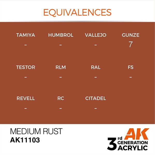 AK 3rd Generation Acrylics - Light Rust