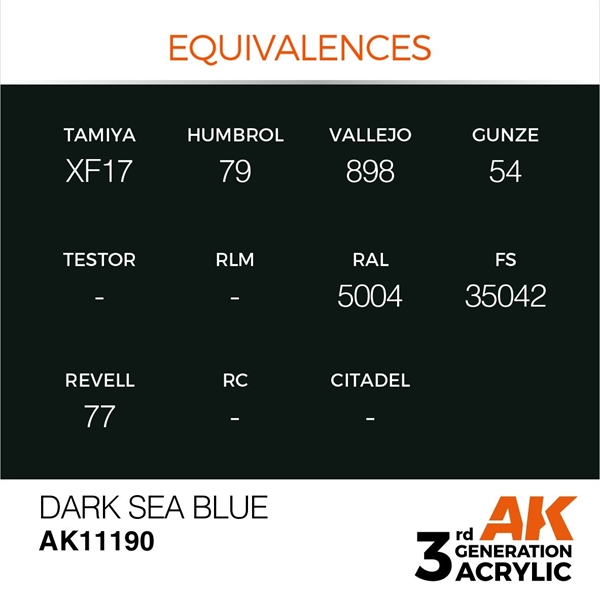 AK 3rd Generation Acrylics - Dark Sea Blue