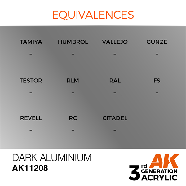 AK 3rd Generation Acrylics - Dark Aluminium