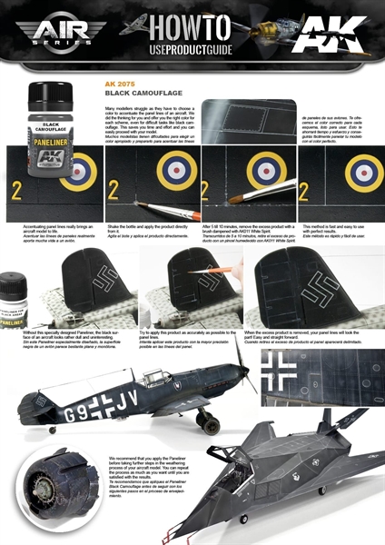 AK Interactive - Paneliner, Black Camouflage