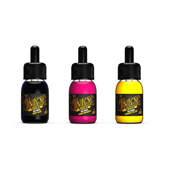 AK Interactive - The Inks: Primary Colors Set
