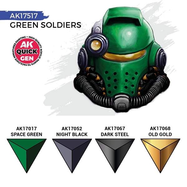 AK Quick Gen. Acrylics - Set: Green Soldiers