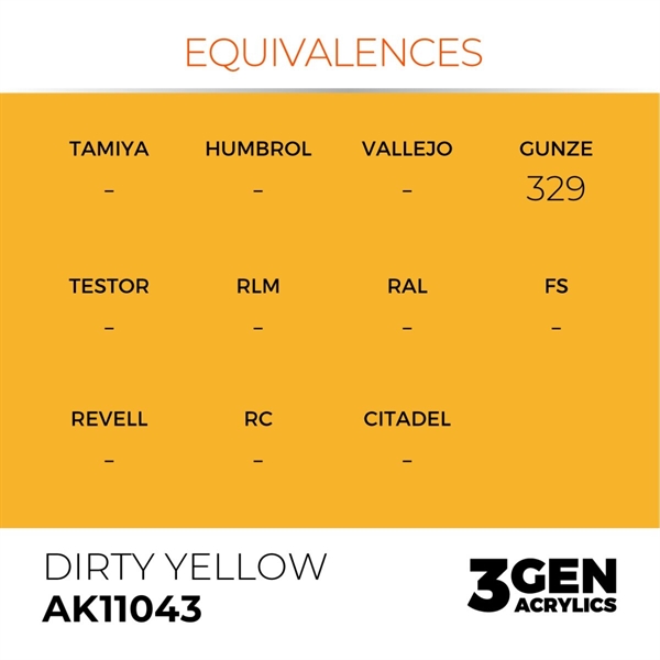 AK 3rd Generation Acrylics - Dirty Yellow