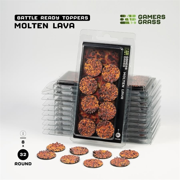 Gamers Grass - Base Toppers, Molten Lava 8Stk.