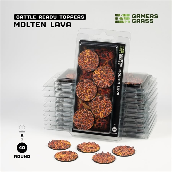 Gamers Grass - Base Toppers, Molten Lava 5Stk.