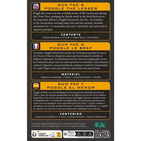 Star Wars: Legion - Sun Fac & Poggle the Lesser