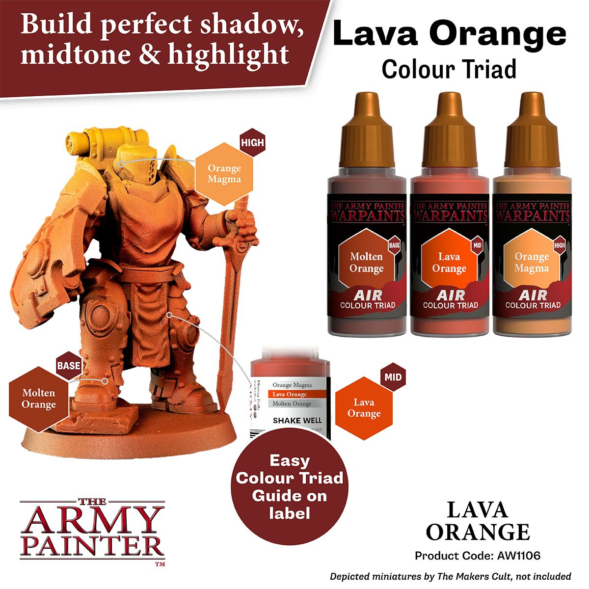 The Army Painter Warpaints: Lava Orange – Acrylfarbe Für Miniaturen, 18 Ml, Hohe Deckkraft & Leicht Zu Verarbeiten