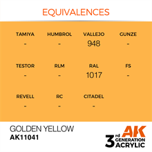 AK 3rd Generation Acrylics - Golden Yellow