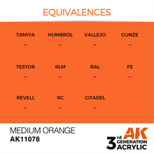 AK 3rd Generation Acrylics - Medium Orange