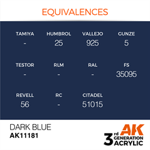 AK 3rd Generation Acrylics - Dark Blue