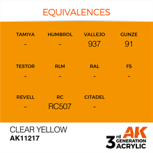 AK 3rd Generation Acrylics - Clear Yellow