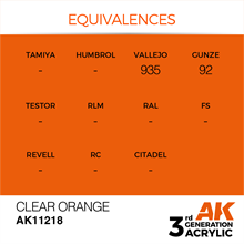 AK 3rd Generation Acrylics - Clear Orange