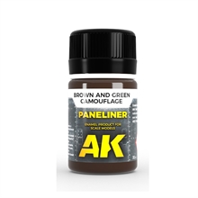 AK Interactive - Paneliner, Brown/Green Camouflage